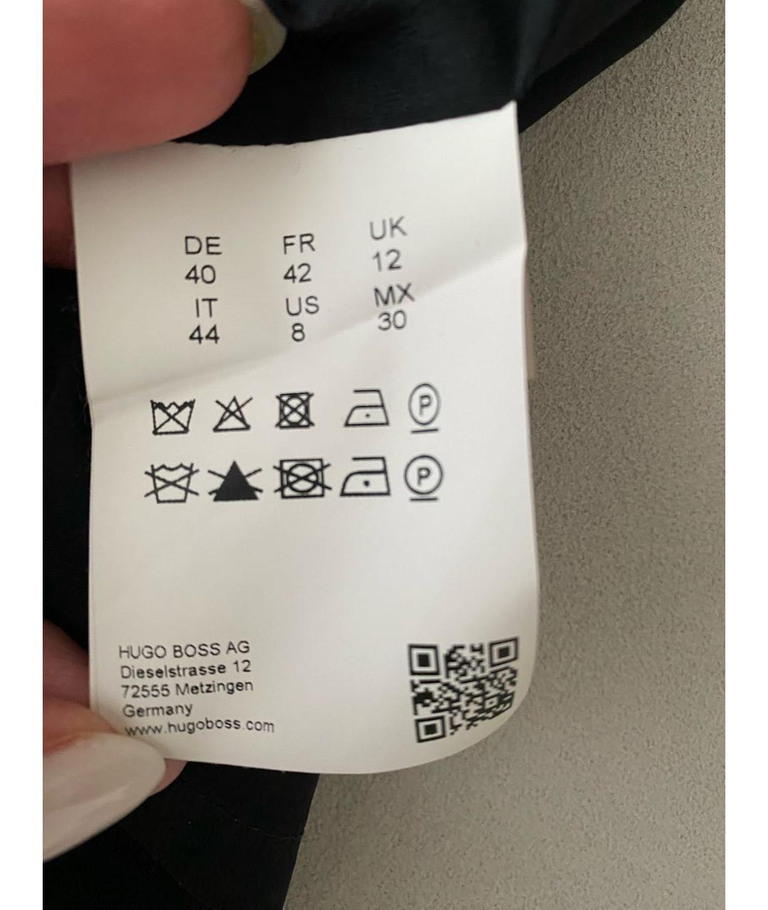 HUGO BOSS Черная шерстяная юбка миди, фото 6