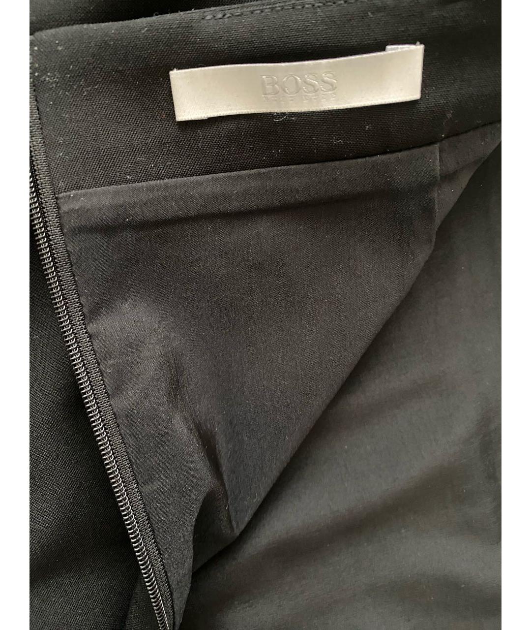 HUGO BOSS Черная шерстяная юбка миди, фото 4