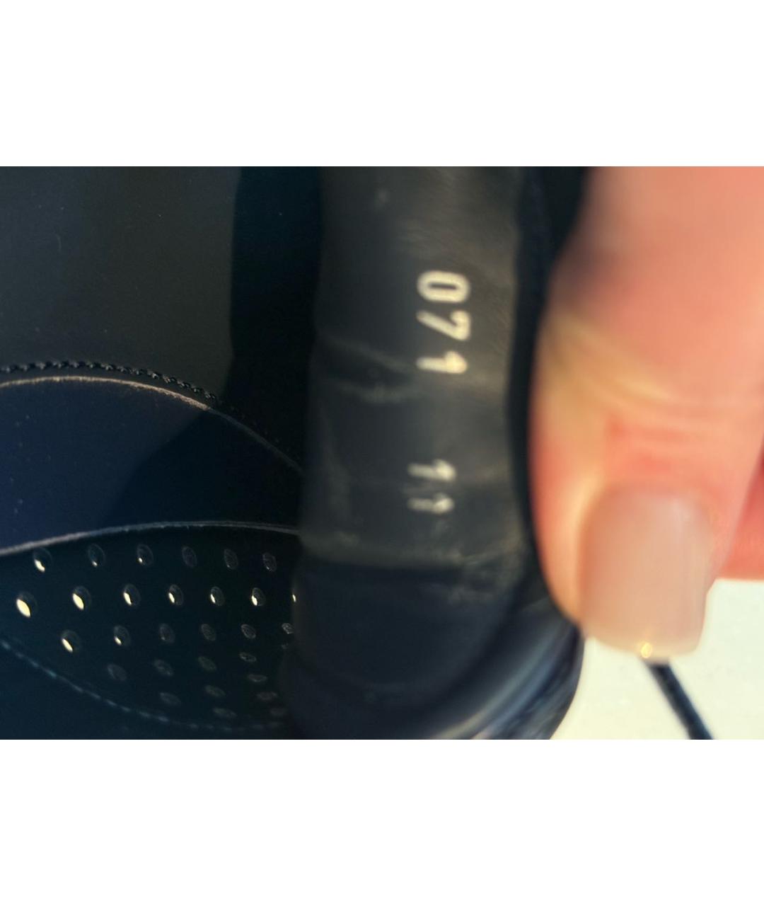 ZILLI Темно-синие кожаные низкие кроссовки / кеды, фото 8