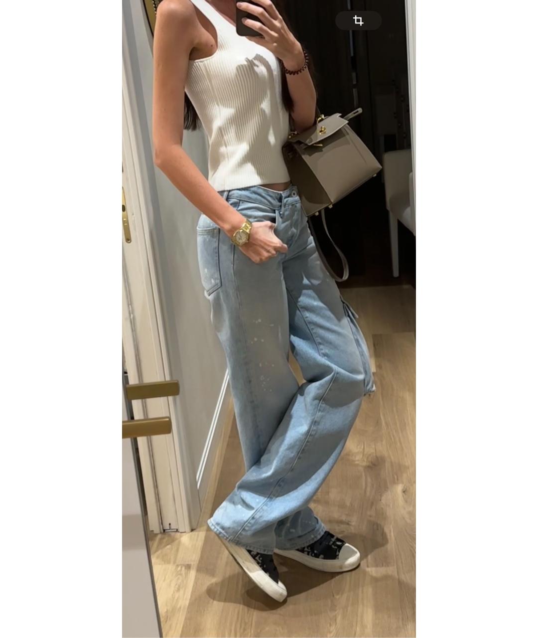 OFF-WHITE Голубые джинсы клеш, фото 7