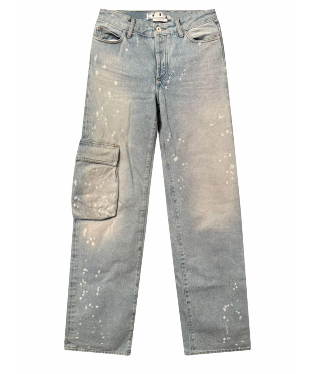 OFF-WHITE Голубые джинсы клеш, фото 1