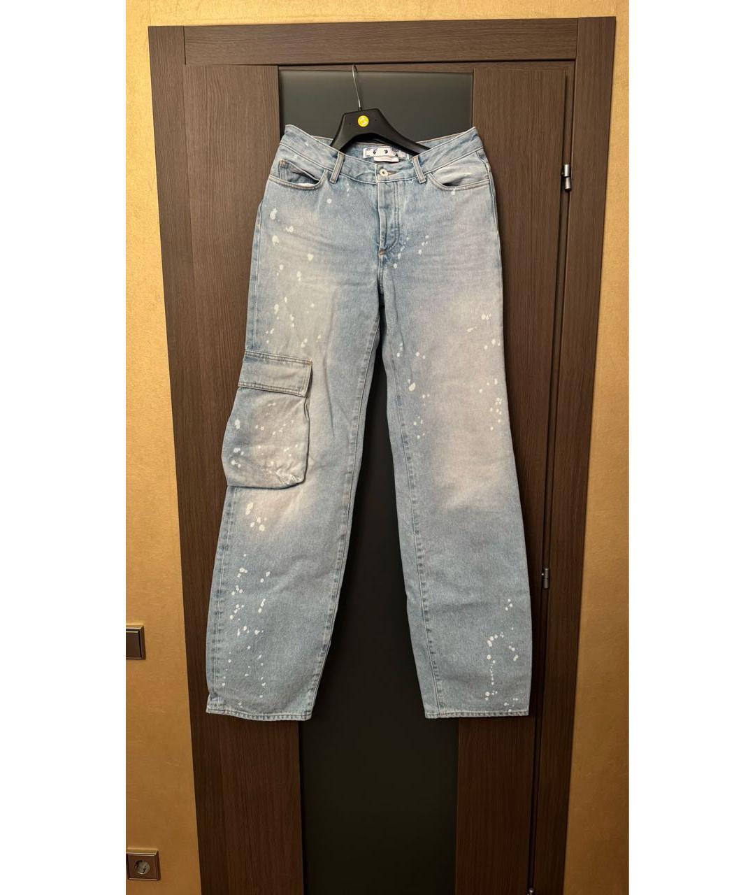 OFF-WHITE Голубые джинсы клеш, фото 8