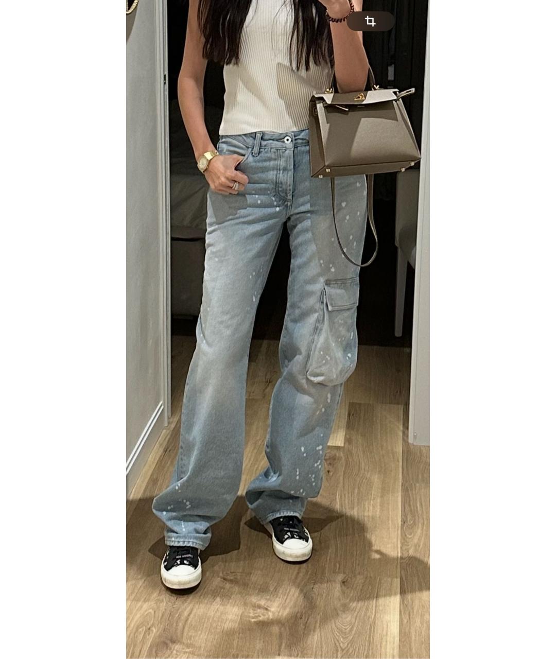 OFF-WHITE Голубые джинсы клеш, фото 5