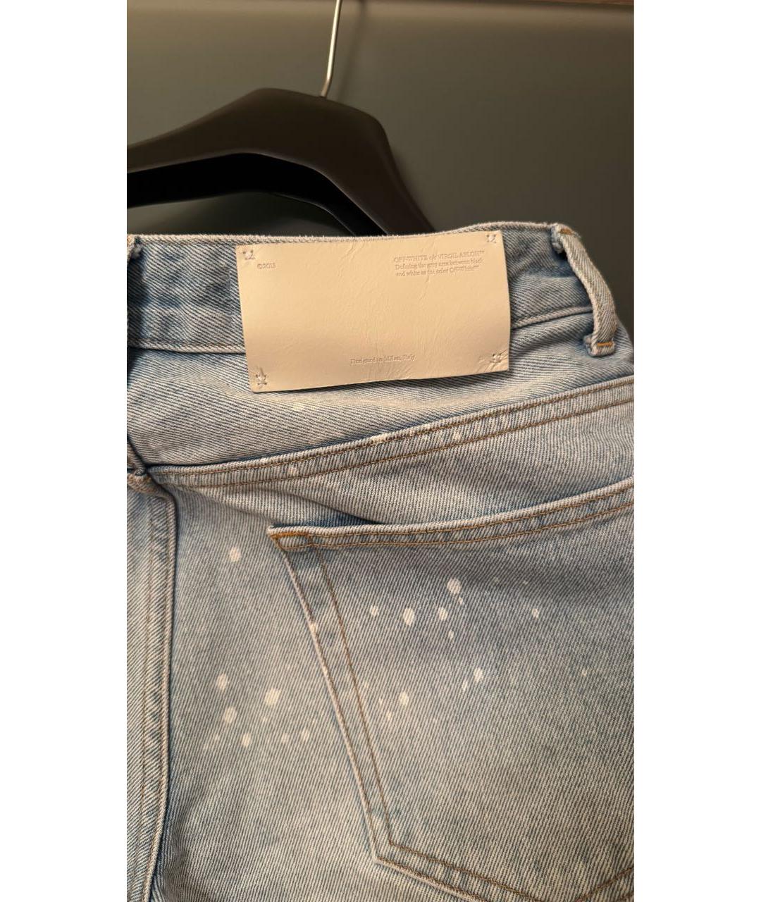 OFF-WHITE Голубые джинсы клеш, фото 4