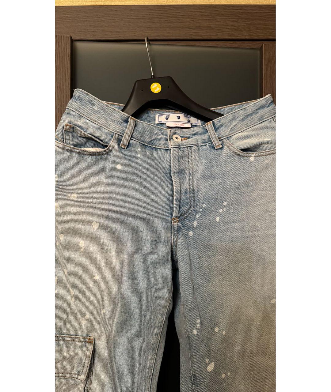 OFF-WHITE Голубые джинсы клеш, фото 3