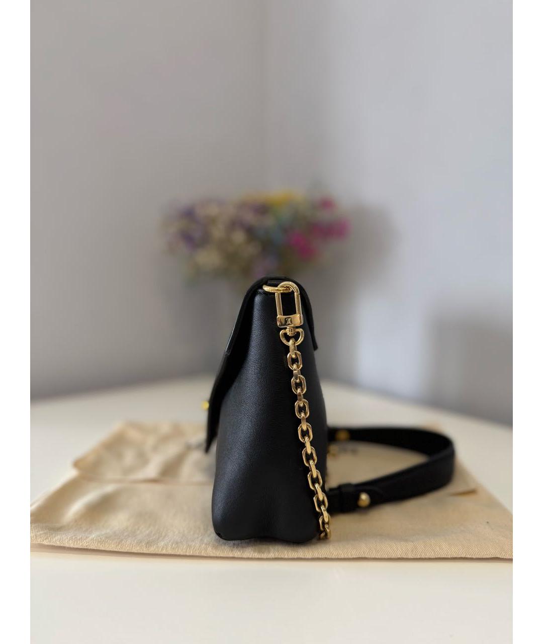 LOUIS VUITTON Черная кожаная сумка через плечо, фото 2