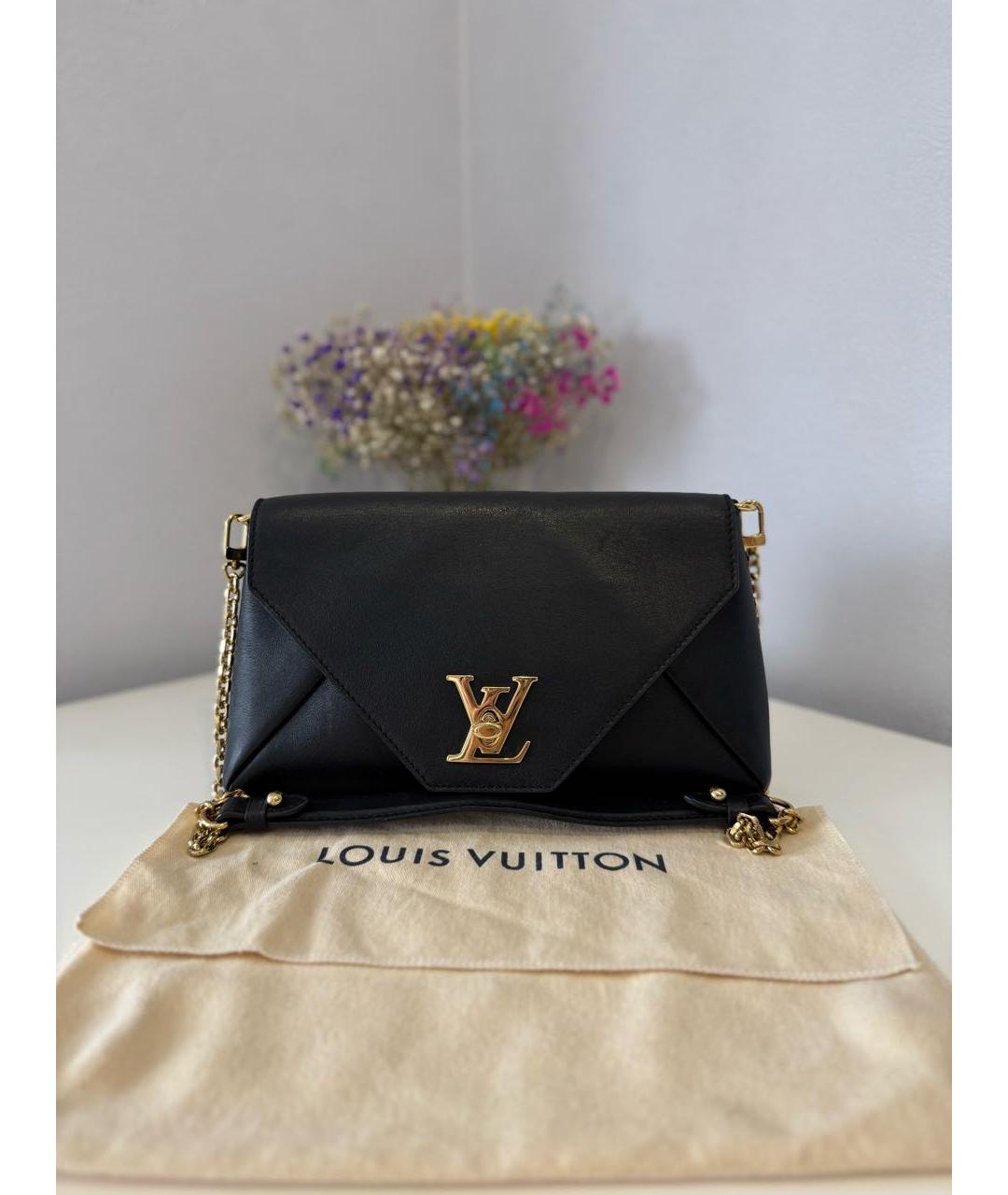 LOUIS VUITTON Черная кожаная сумка через плечо, фото 9