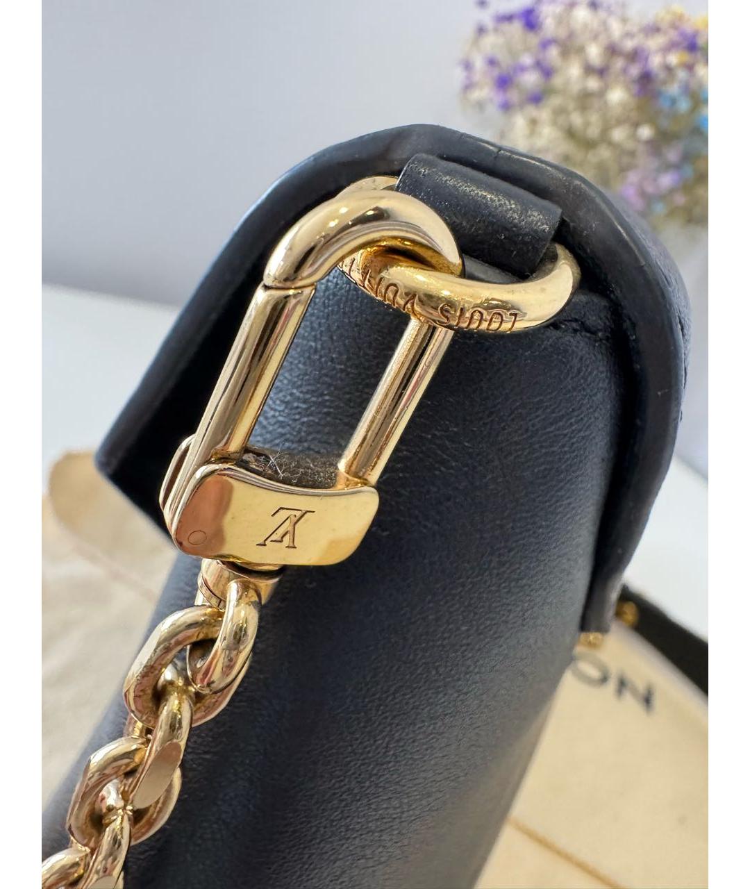 LOUIS VUITTON Черная кожаная сумка через плечо, фото 8