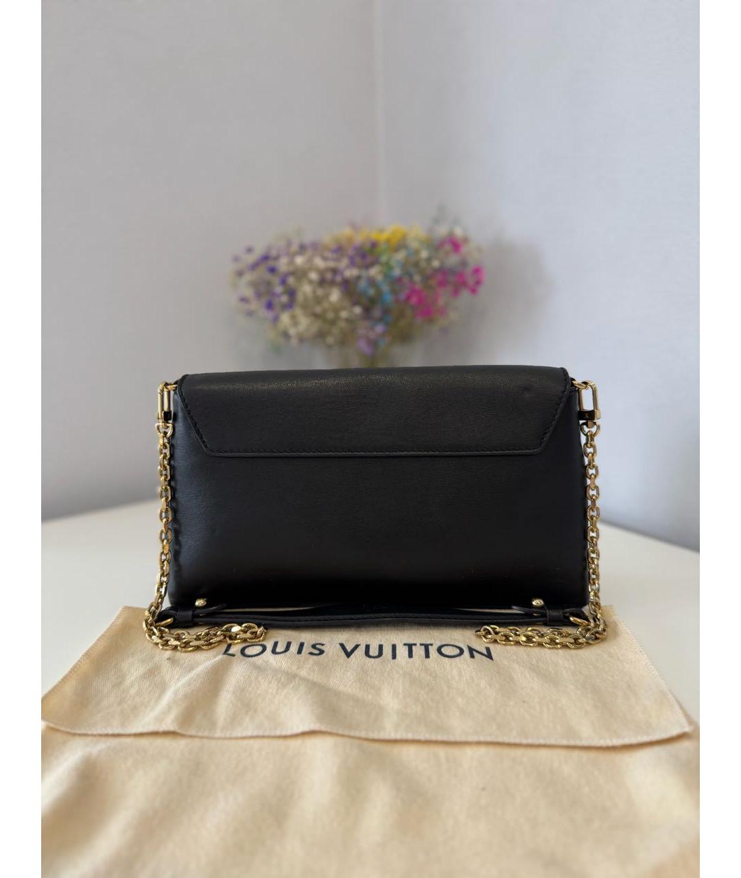LOUIS VUITTON Черная кожаная сумка через плечо, фото 3