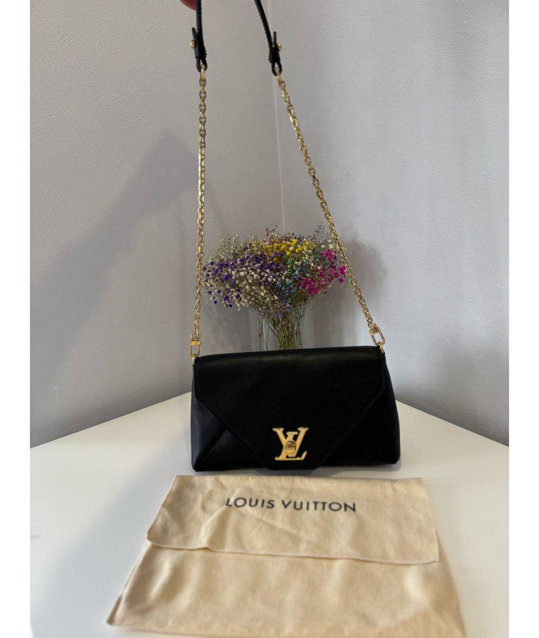 LOUIS VUITTON Черная кожаная сумка через плечо, фото 5