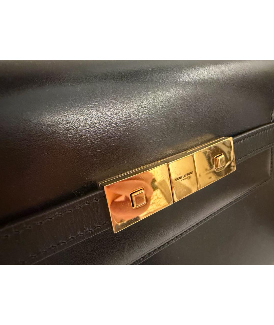 SAINT LAURENT Черная кожаная сумка через плечо, фото 4