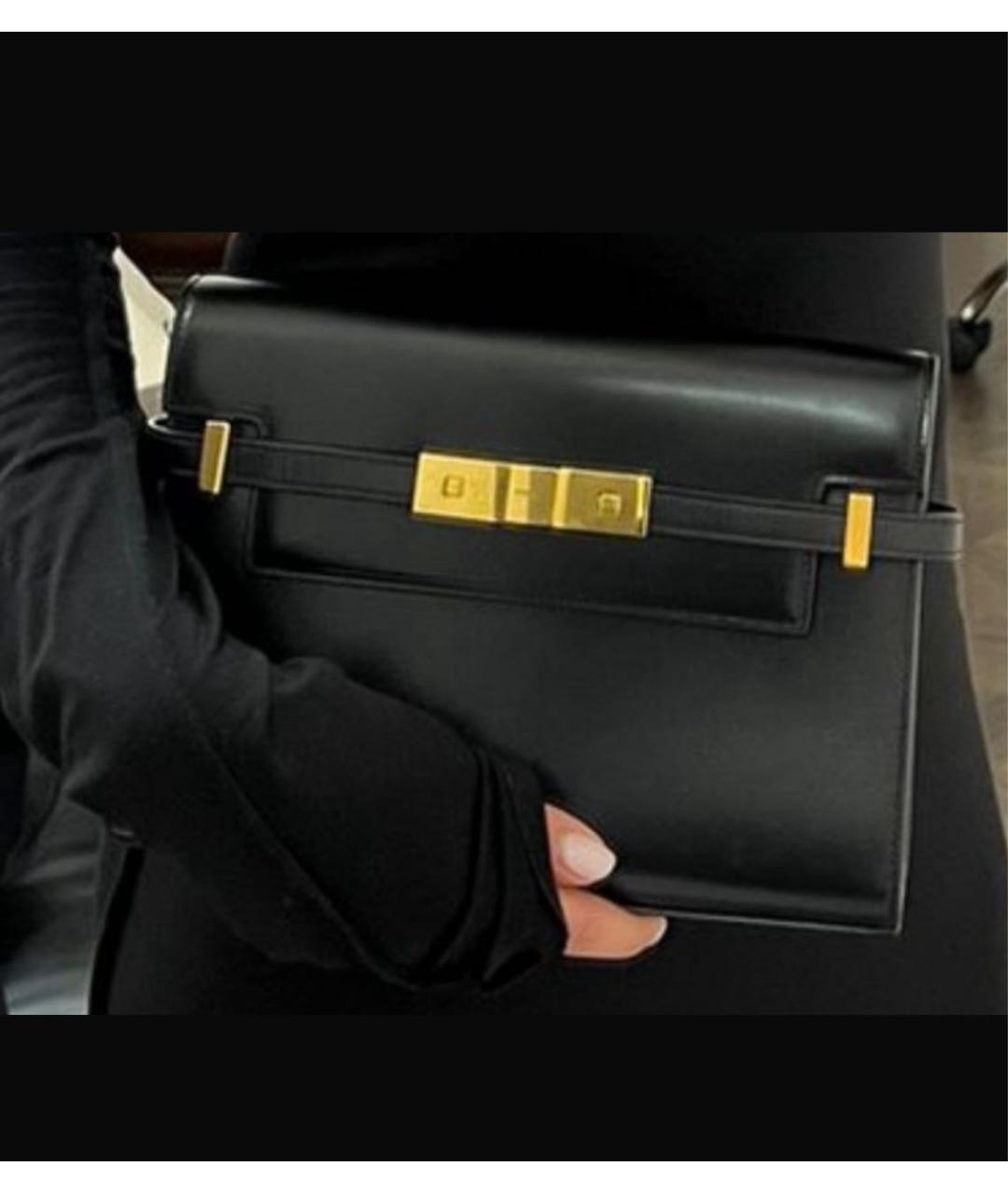 SAINT LAURENT Черная кожаная сумка через плечо, фото 6