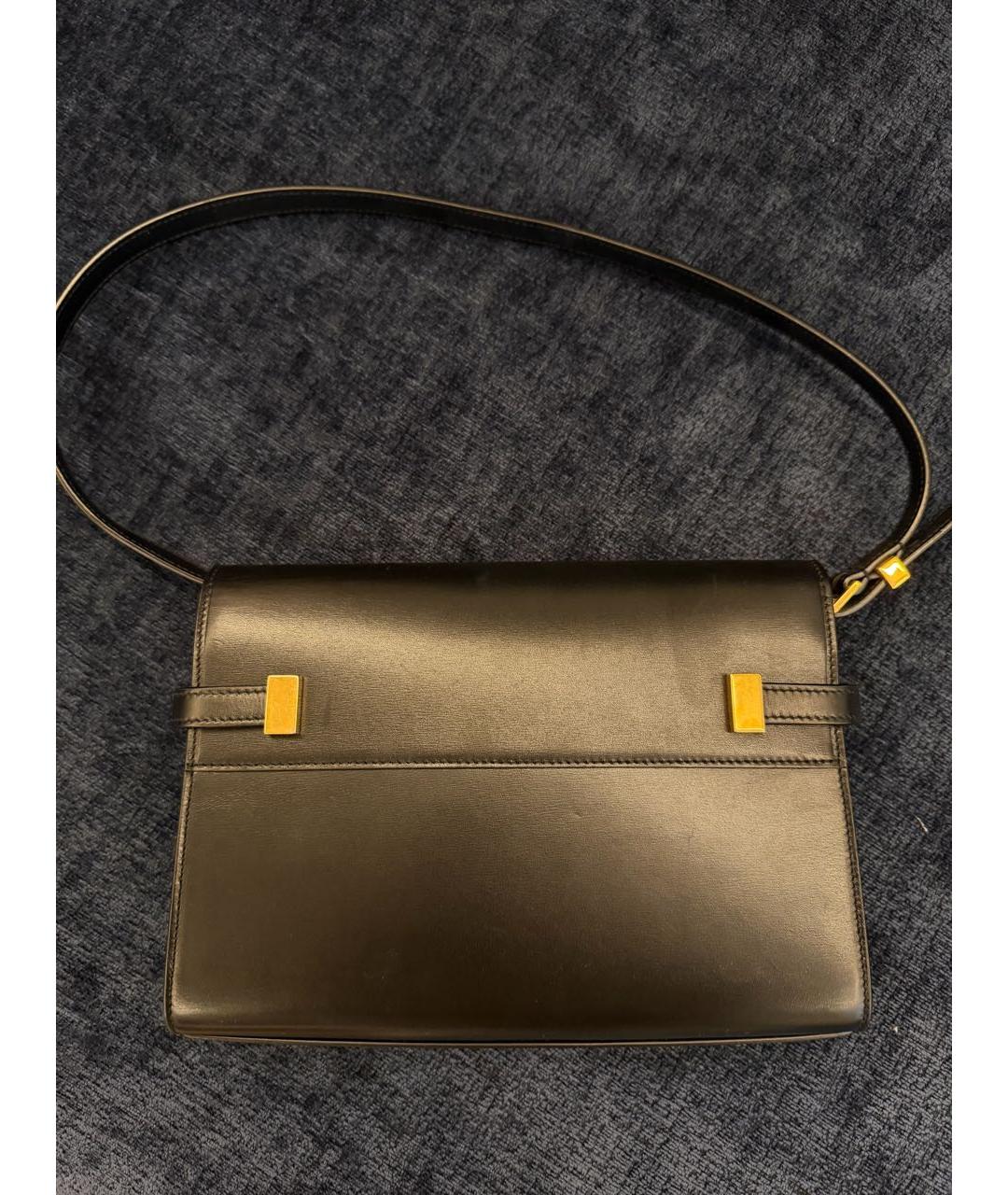 SAINT LAURENT Черная кожаная сумка через плечо, фото 3