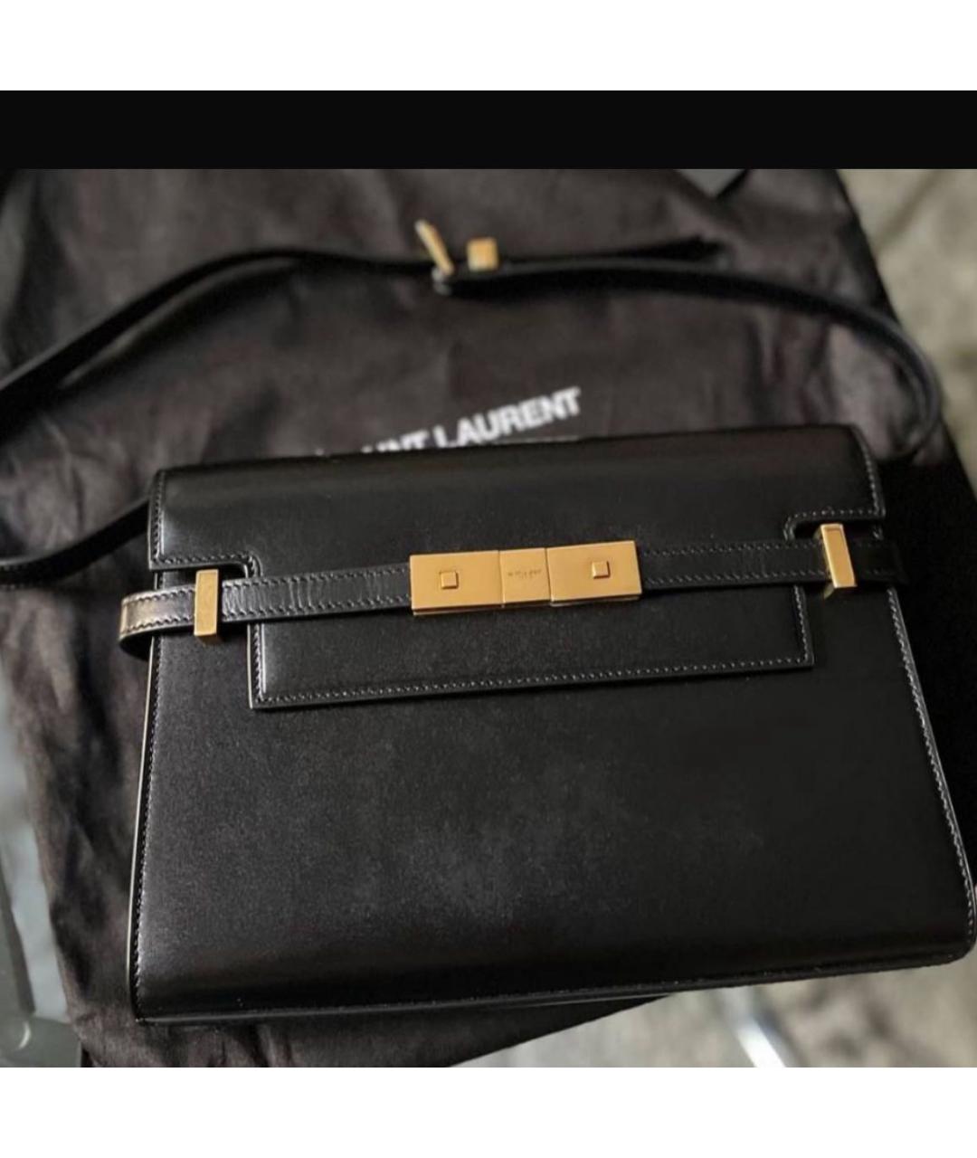 SAINT LAURENT Черная кожаная сумка через плечо, фото 7