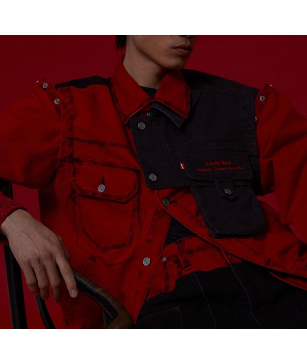 LEVI'S Красная деним куртка, фото 5