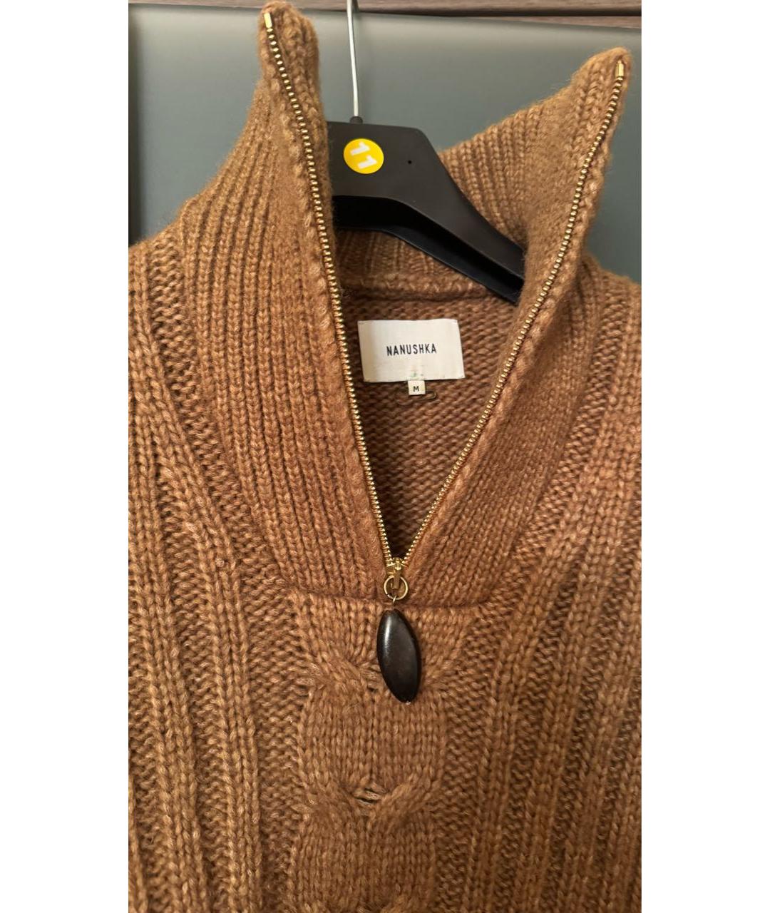 NANUSHKA Коричневый шерстяной джемпер / свитер, фото 3
