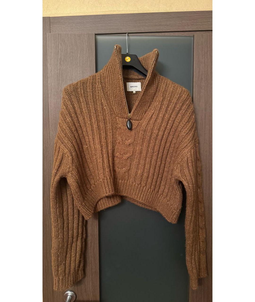 NANUSHKA Коричневый шерстяной джемпер / свитер, фото 4