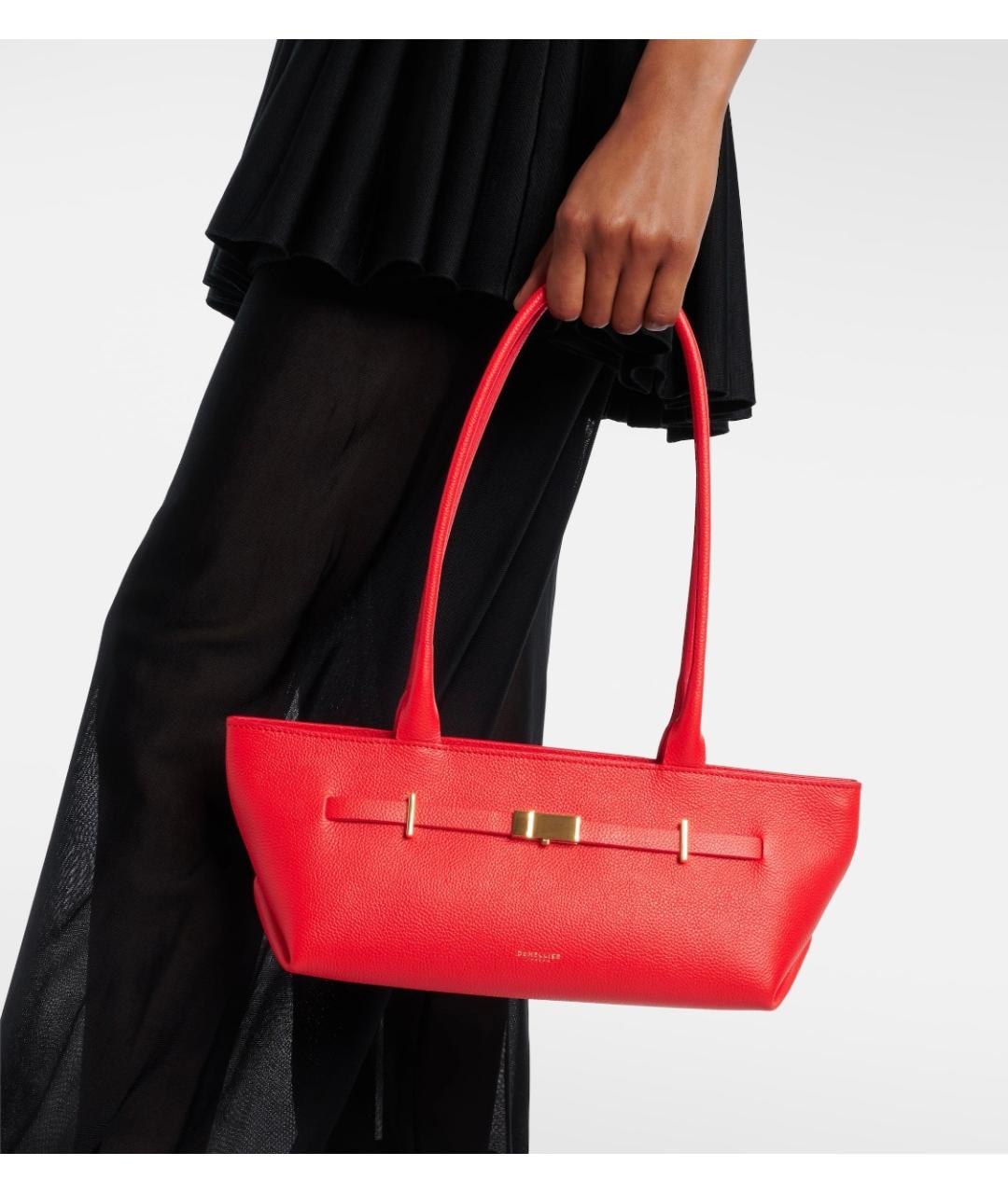 DEMELLIER Красная кожаная сумка с короткими ручками, фото 3