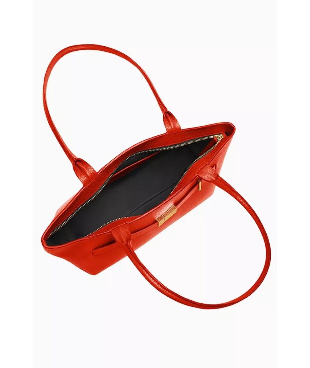 DEMELLIER Красная кожаная сумка с короткими ручками, фото 8