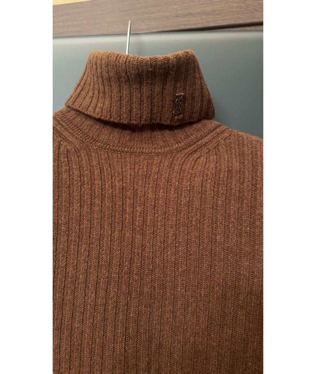 SAINT LAURENT Коричневая водолазка, фото 2