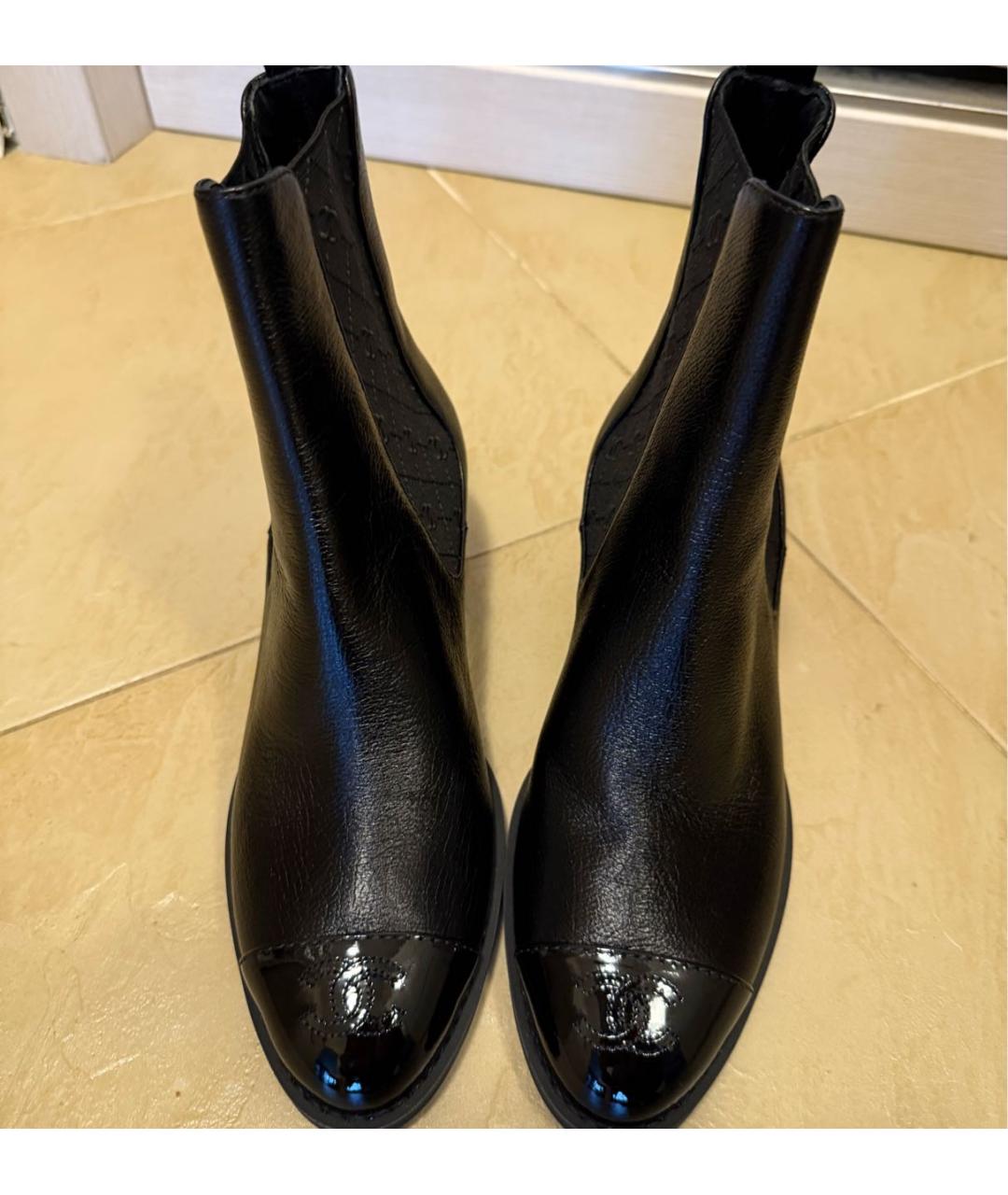 CHANEL Черные кожаные ботильоны, фото 2