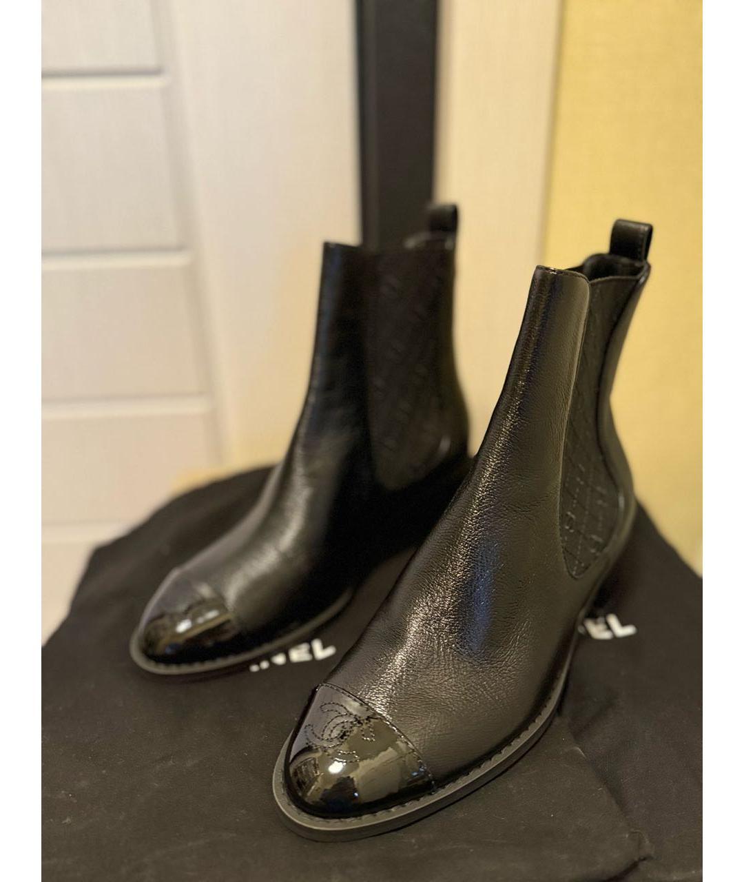 CHANEL Черные кожаные ботильоны, фото 5