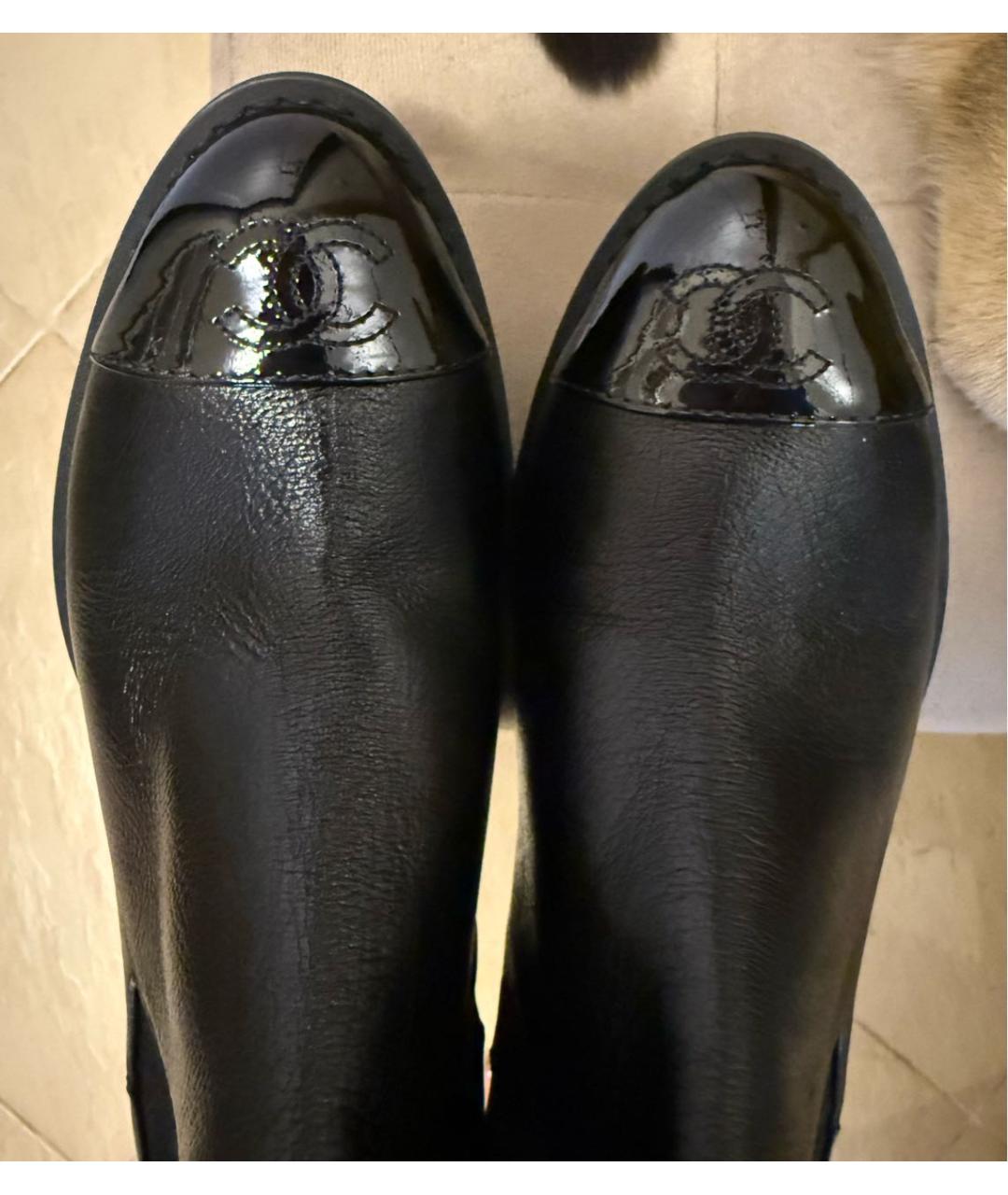 CHANEL Черные кожаные ботильоны, фото 3