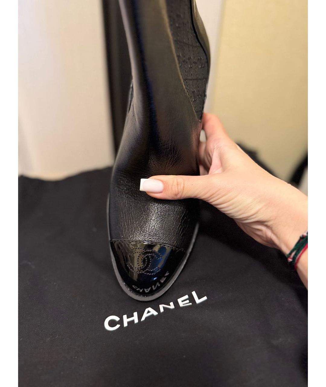 CHANEL Черные кожаные ботильоны, фото 6