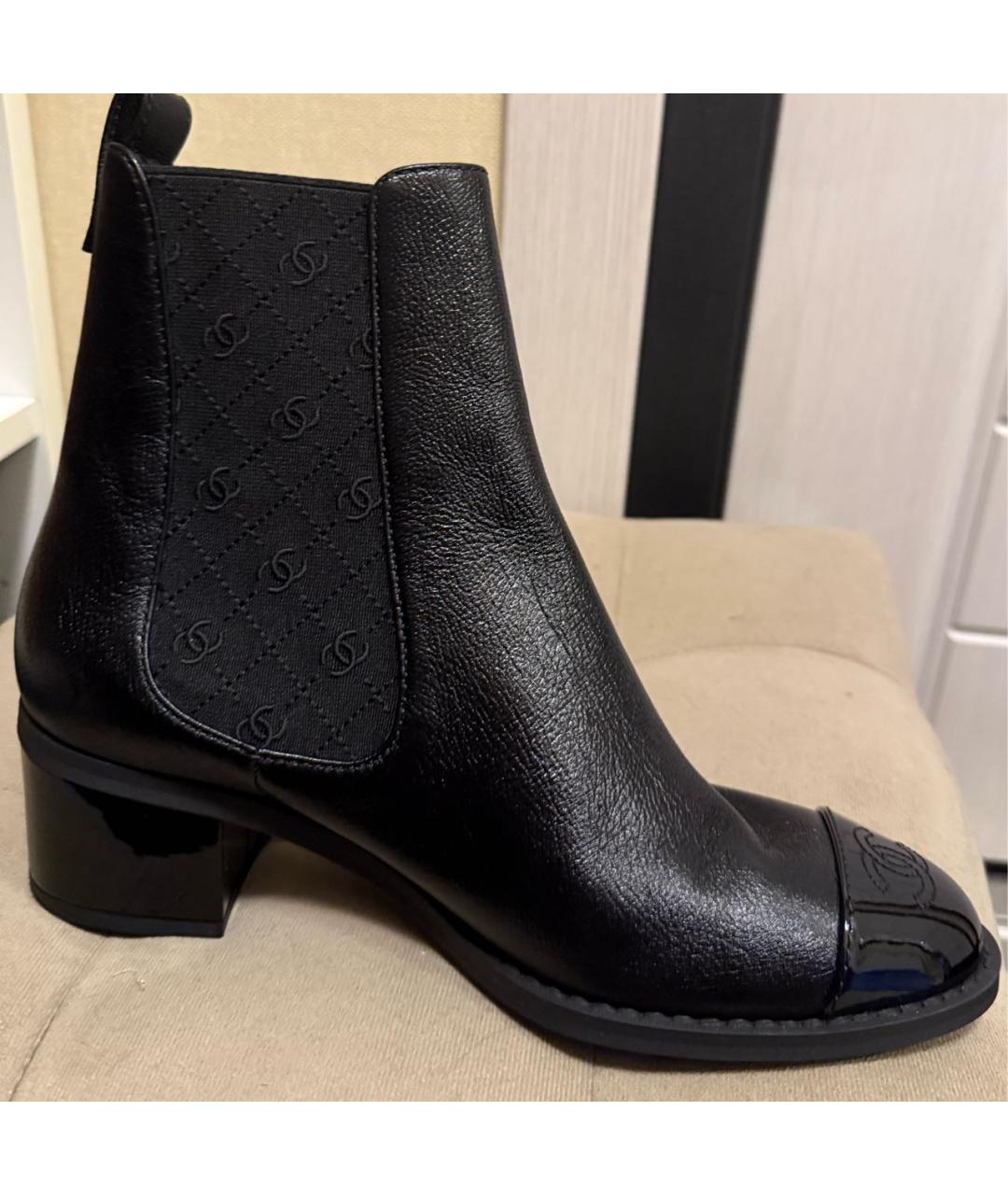CHANEL Черные кожаные ботильоны, фото 8