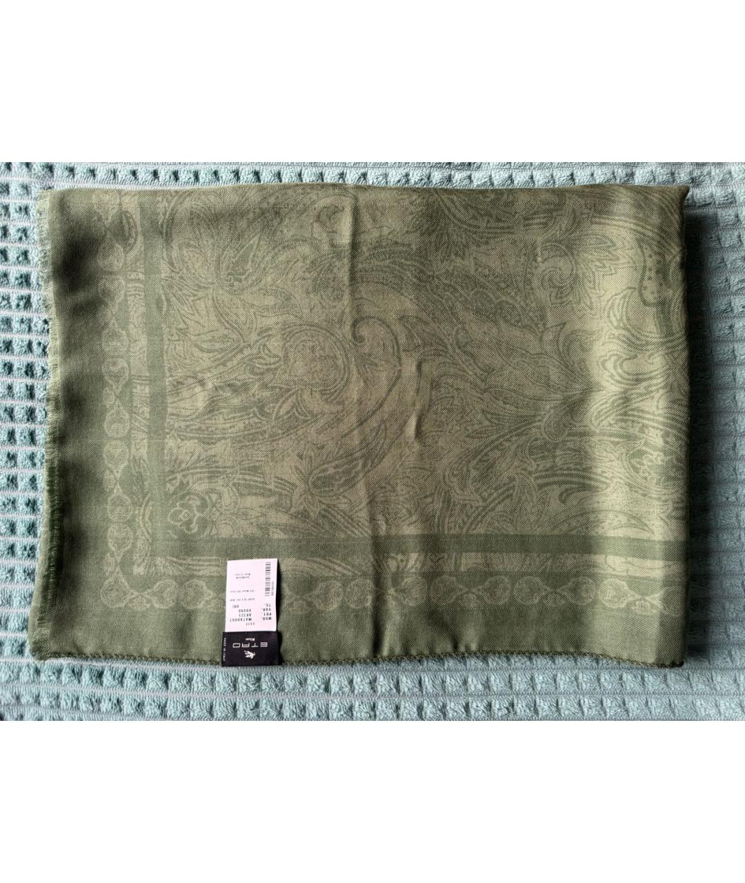 ETRO Зеленый шарф, фото 7