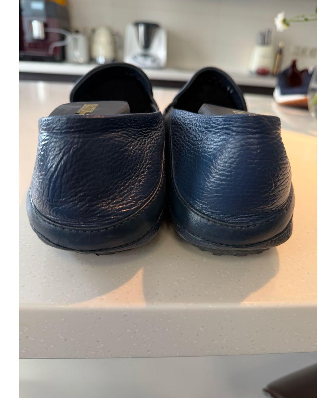 ZILLI Темно-синие кожаные лоферы, фото 3