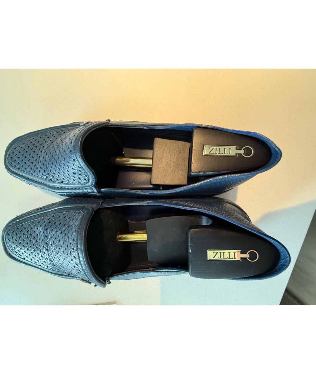 ZILLI Темно-синие кожаные лоферы, фото 6