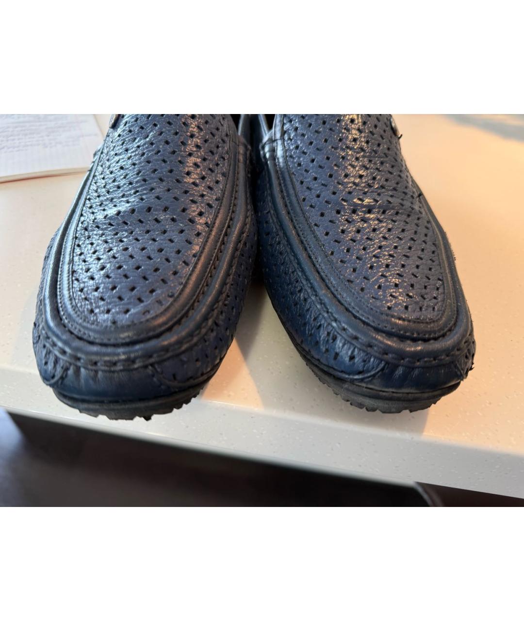 ZILLI Темно-синие кожаные лоферы, фото 4
