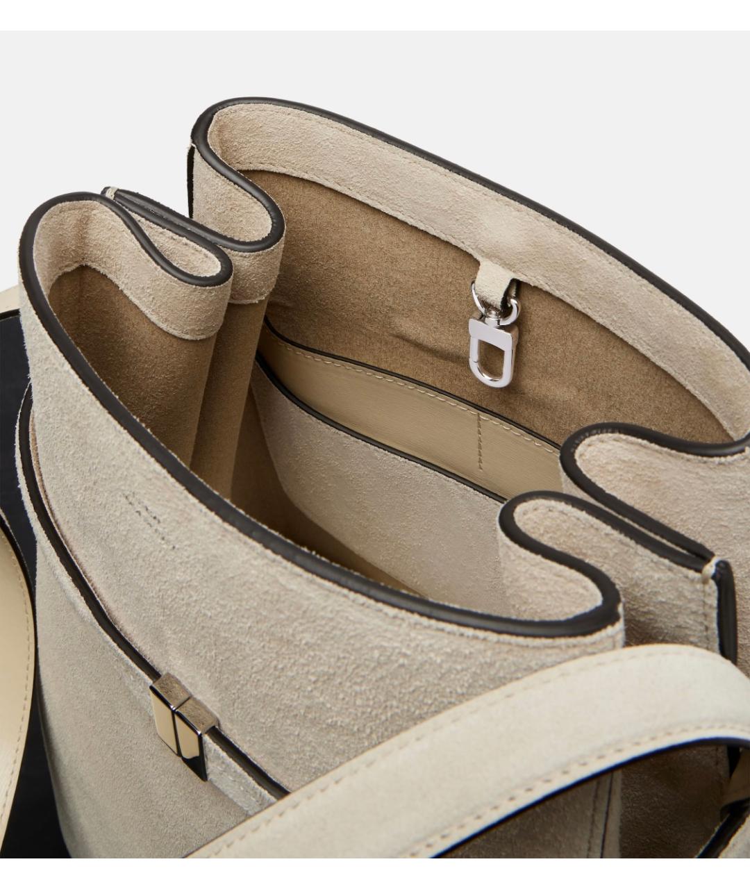 TOTEME Бежевая замшевая сумка через плечо, фото 7