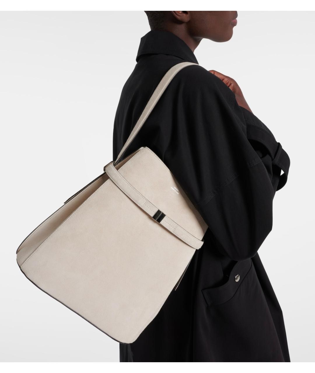 TOTEME Бежевая замшевая сумка через плечо, фото 2