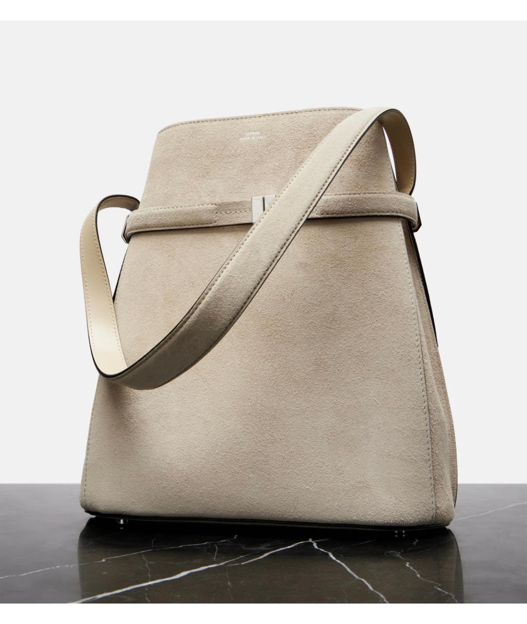 TOTEME Бежевая замшевая сумка через плечо, фото 5