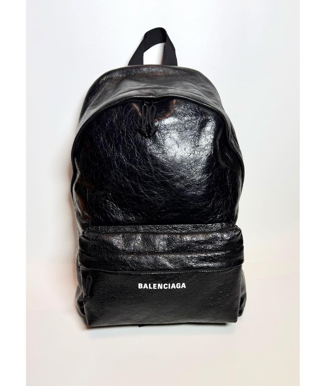BALENCIAGA Черный кожаный рюкзак, фото 2