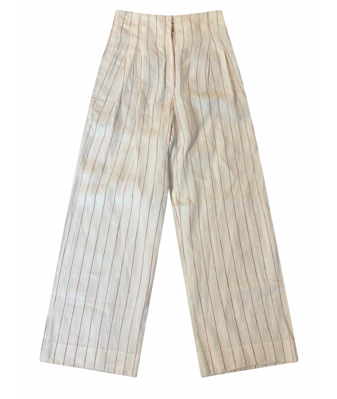 BRUNELLO CUCINELLI Бежевые льняные брюки широкие, фото 1