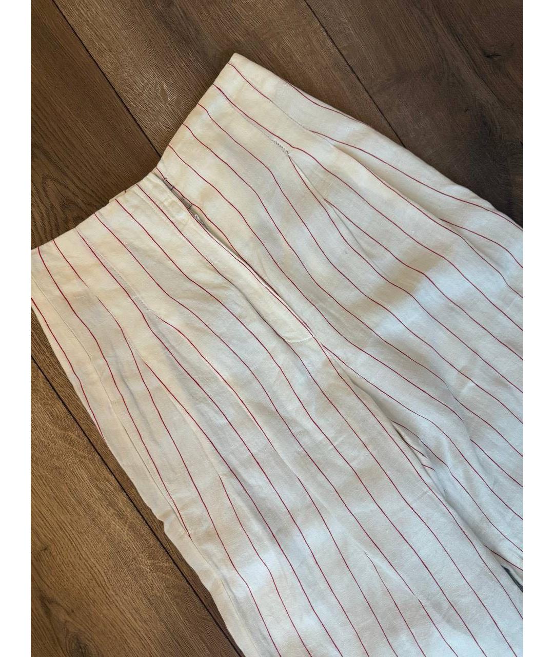 BRUNELLO CUCINELLI Бежевые льняные брюки широкие, фото 4