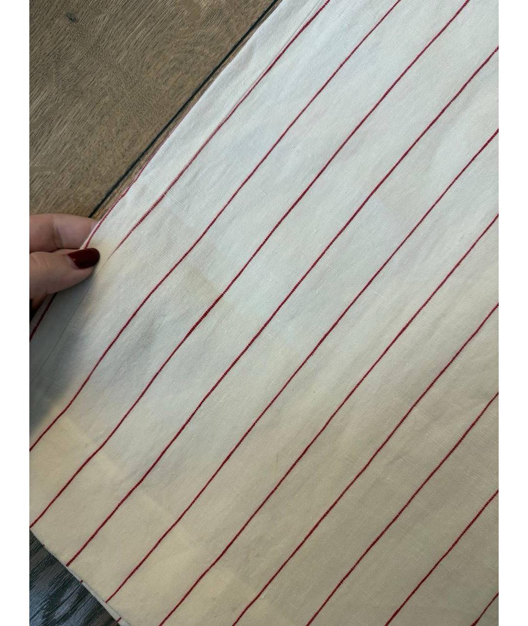 BRUNELLO CUCINELLI Бежевые льняные брюки широкие, фото 8