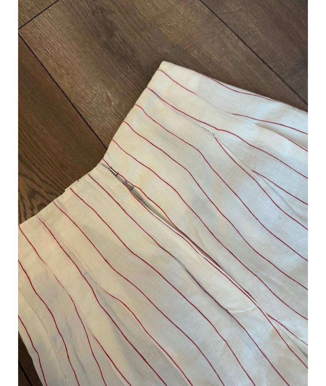 BRUNELLO CUCINELLI Бежевые льняные брюки широкие, фото 5