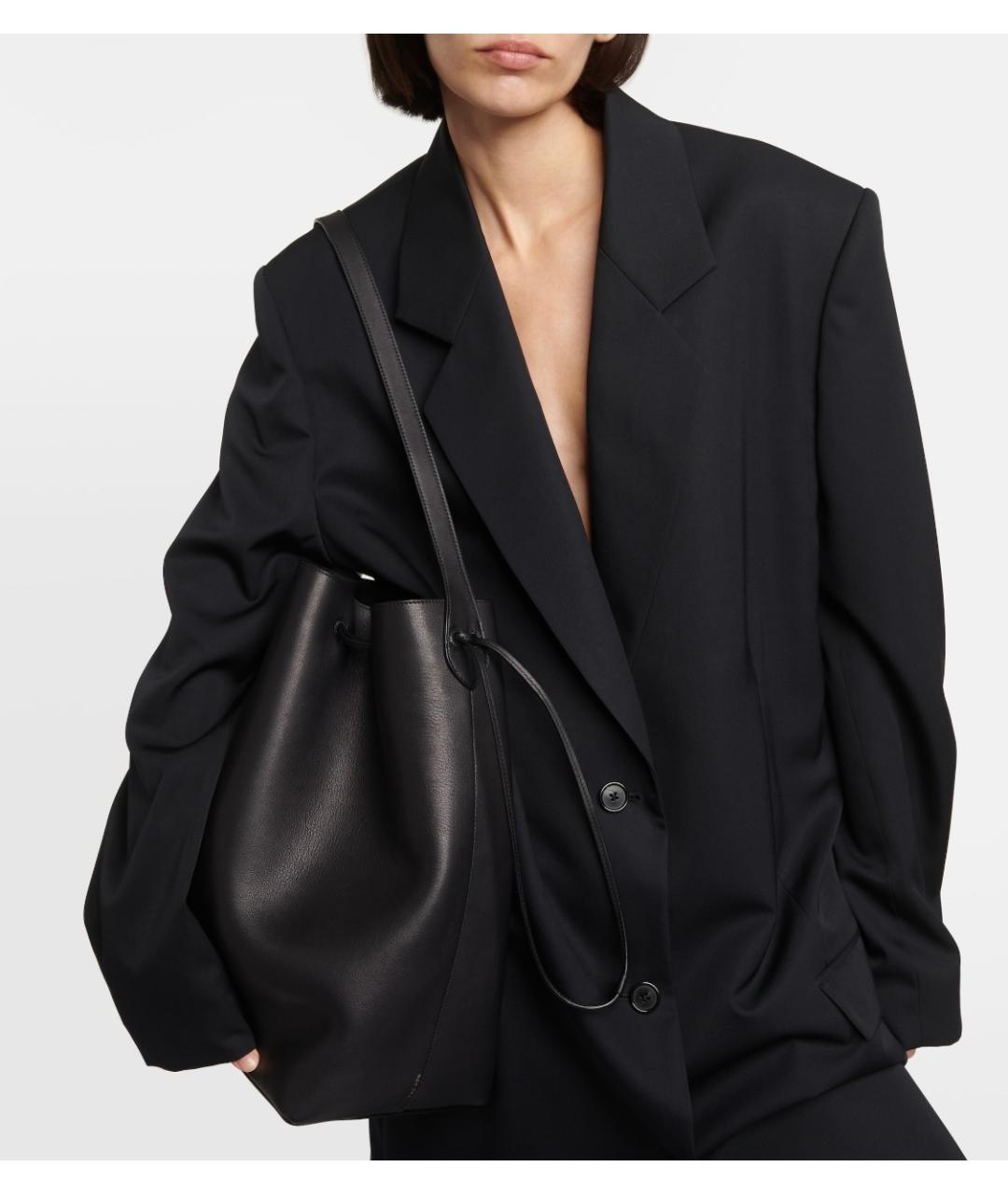 THE ROW Черная кожаная сумка через плечо, фото 2