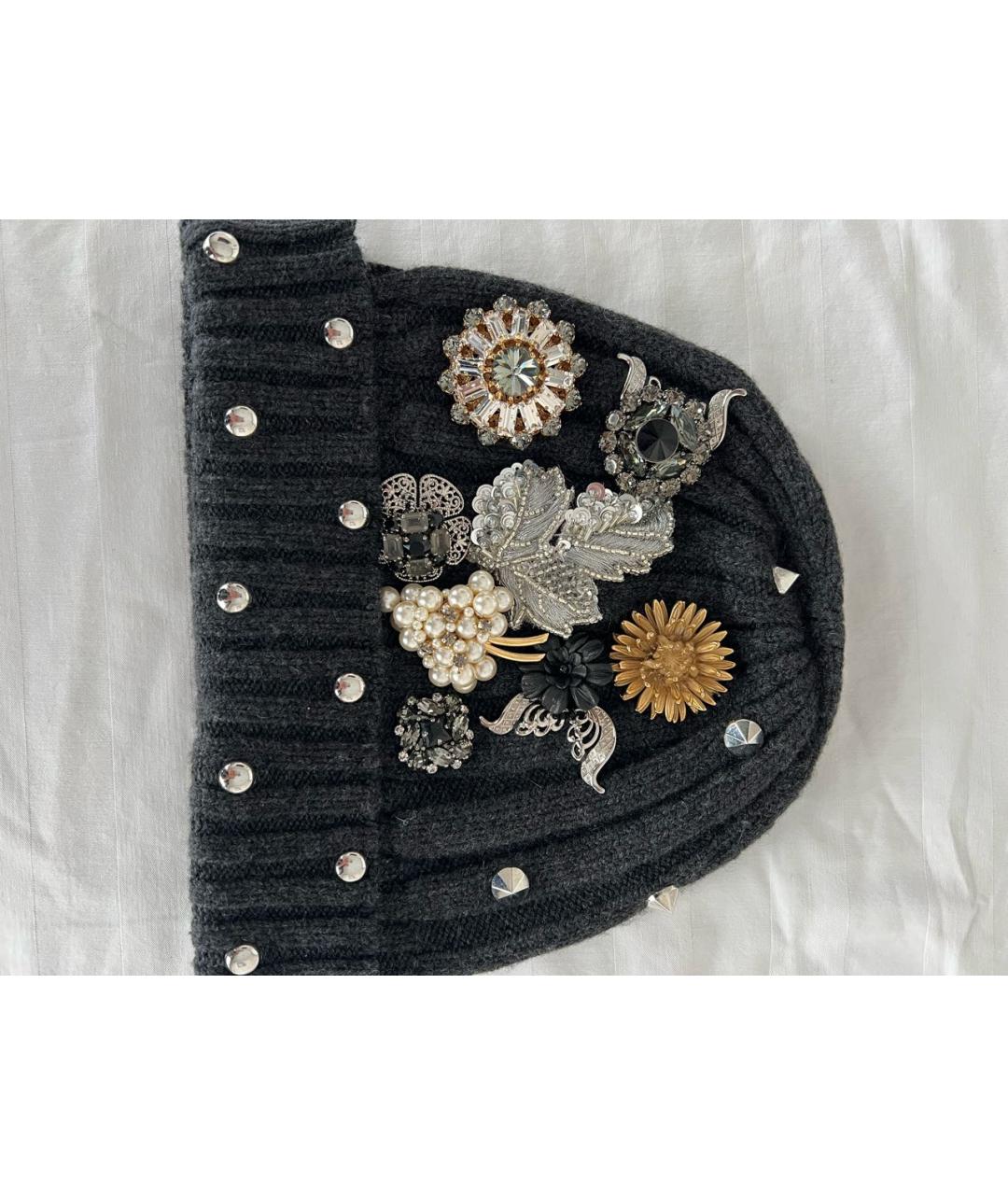 DOLCE&GABBANA Антрацитовая кашемировая шапка, фото 4