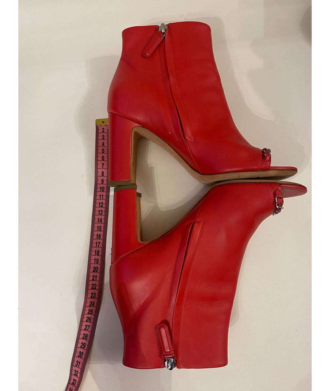 CHANEL Красные кожаные ботильоны, фото 4