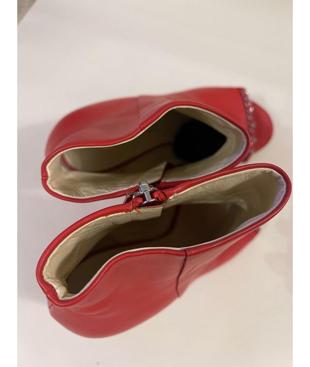 CHANEL Красные кожаные ботильоны, фото 7