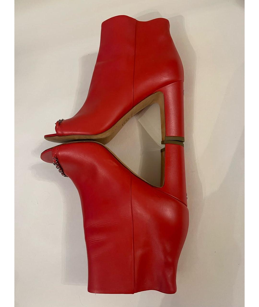 CHANEL Красные кожаные ботильоны, фото 5