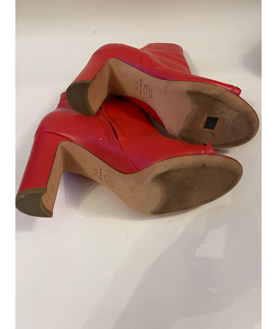 CHANEL Красные кожаные ботильоны, фото 8