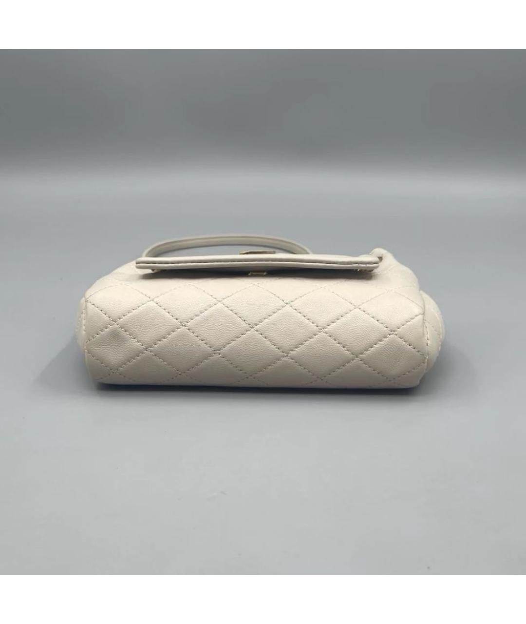 SAINT LAURENT Бежевая кожаная сумка через плечо, фото 3