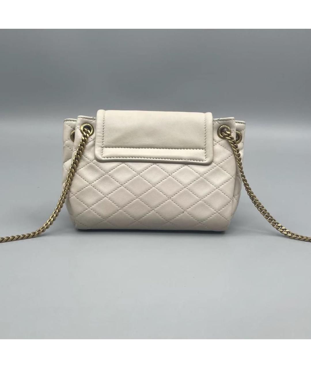 SAINT LAURENT Бежевая кожаная сумка через плечо, фото 2