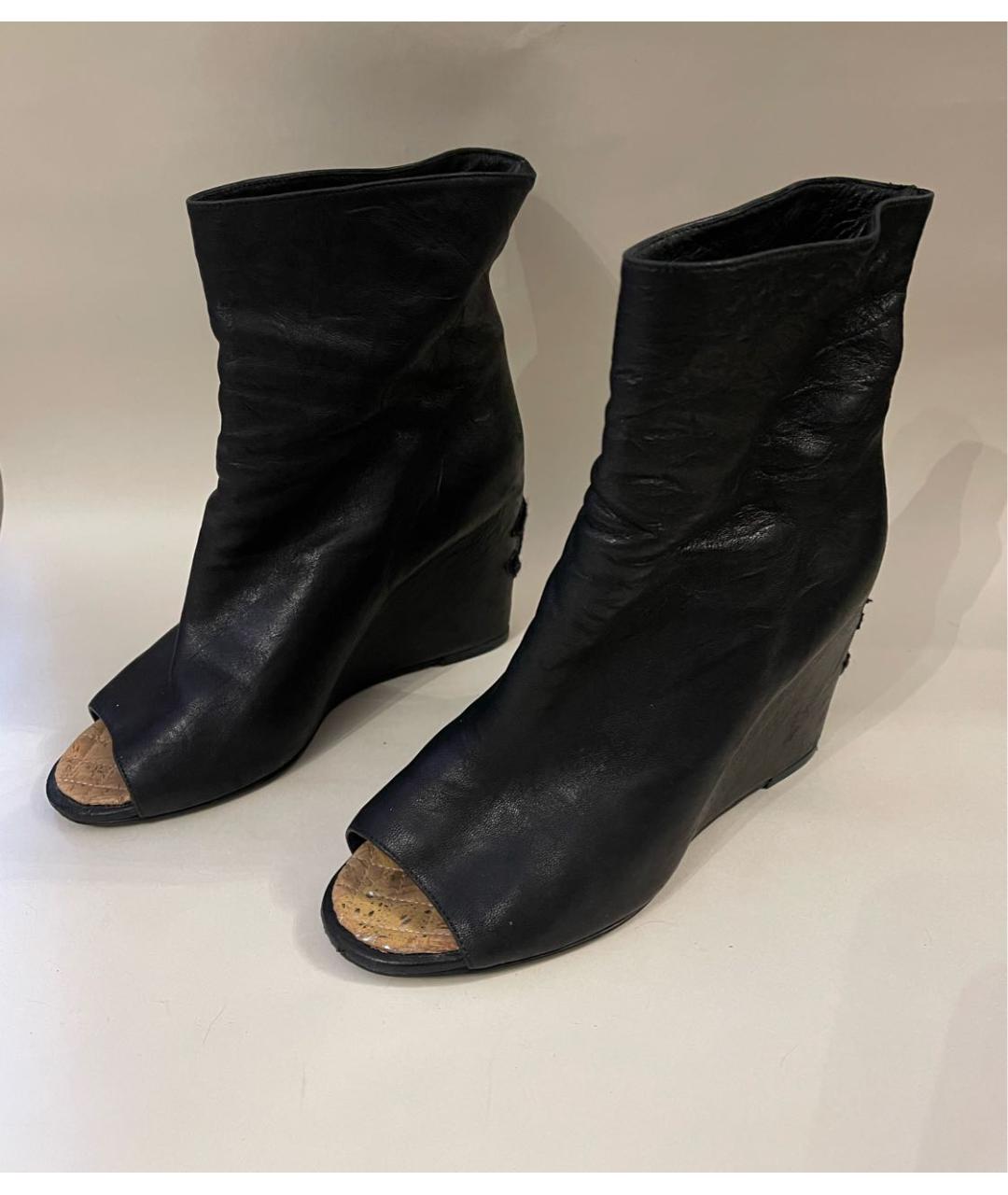 CHANEL Черные кожаные ботильоны, фото 2
